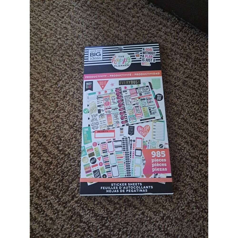 Happy Planner Sticker Sheets Book PRODUCTIVITY 985 Pieces - New